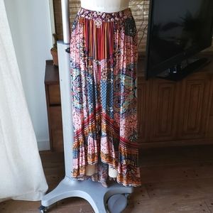 Anthropology skirt Beautiful print aysmmerticl skirt